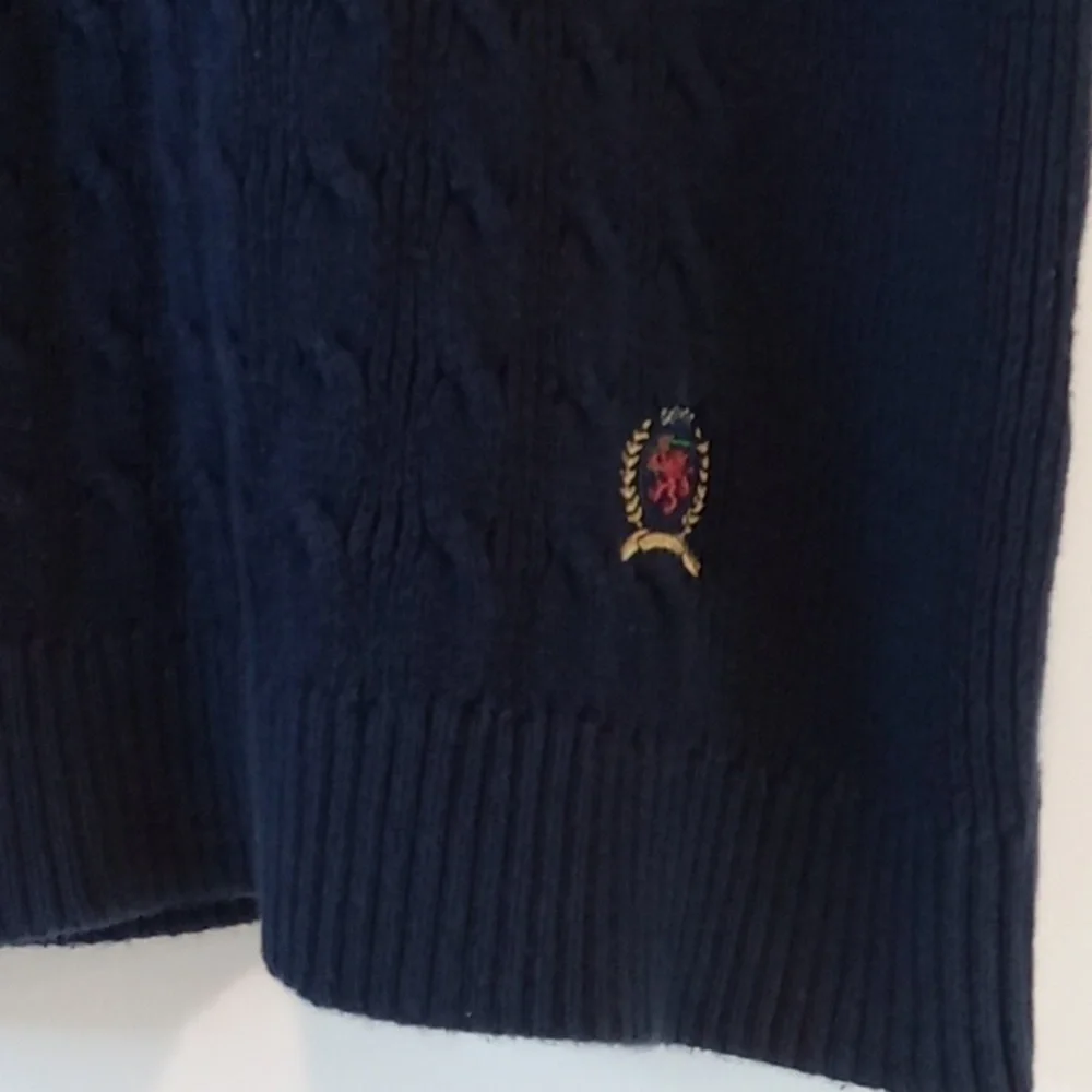 Vintage 90s Tommy Hilfiger Sweater Vest Navy Blue Men's Sz L EUC NICE!
